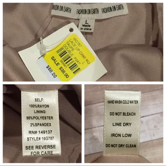 Fashion on Earth Lace Up Romper Taupe NWT Sz L - Picture 6 of 6